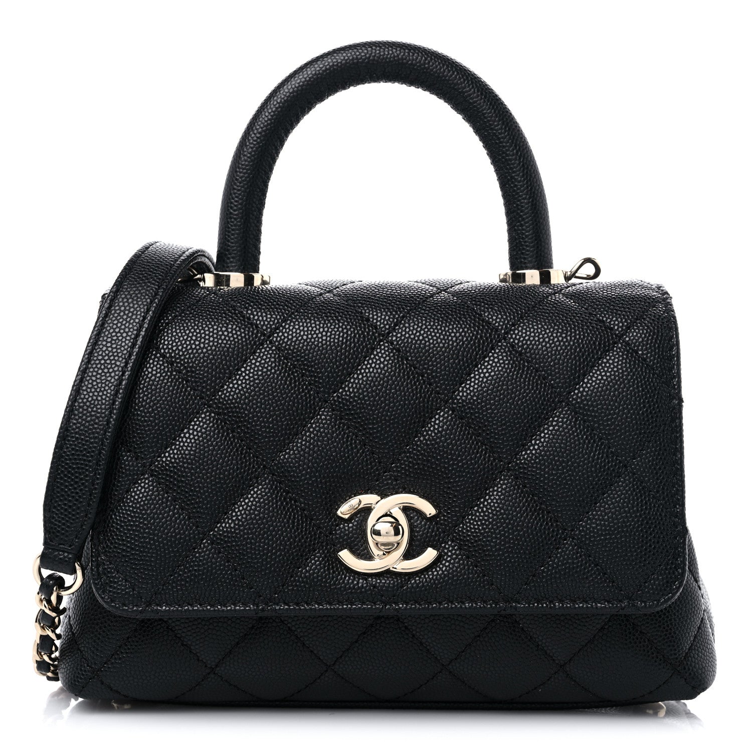 Chanel Caviar Quilted Extra Mini Coco Handle Flap Black 1 of 8