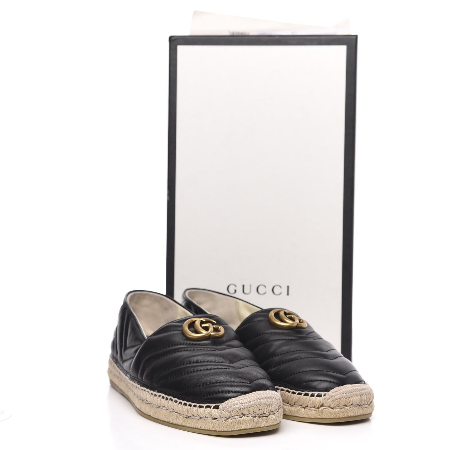 Nappa Matelasse Mens GG Marmont Espadrilles 9.5 Black