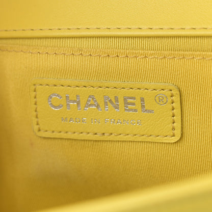 Chanel Calfskin Chevron Quilted Medium Boy Flap Yellow 6 of 14