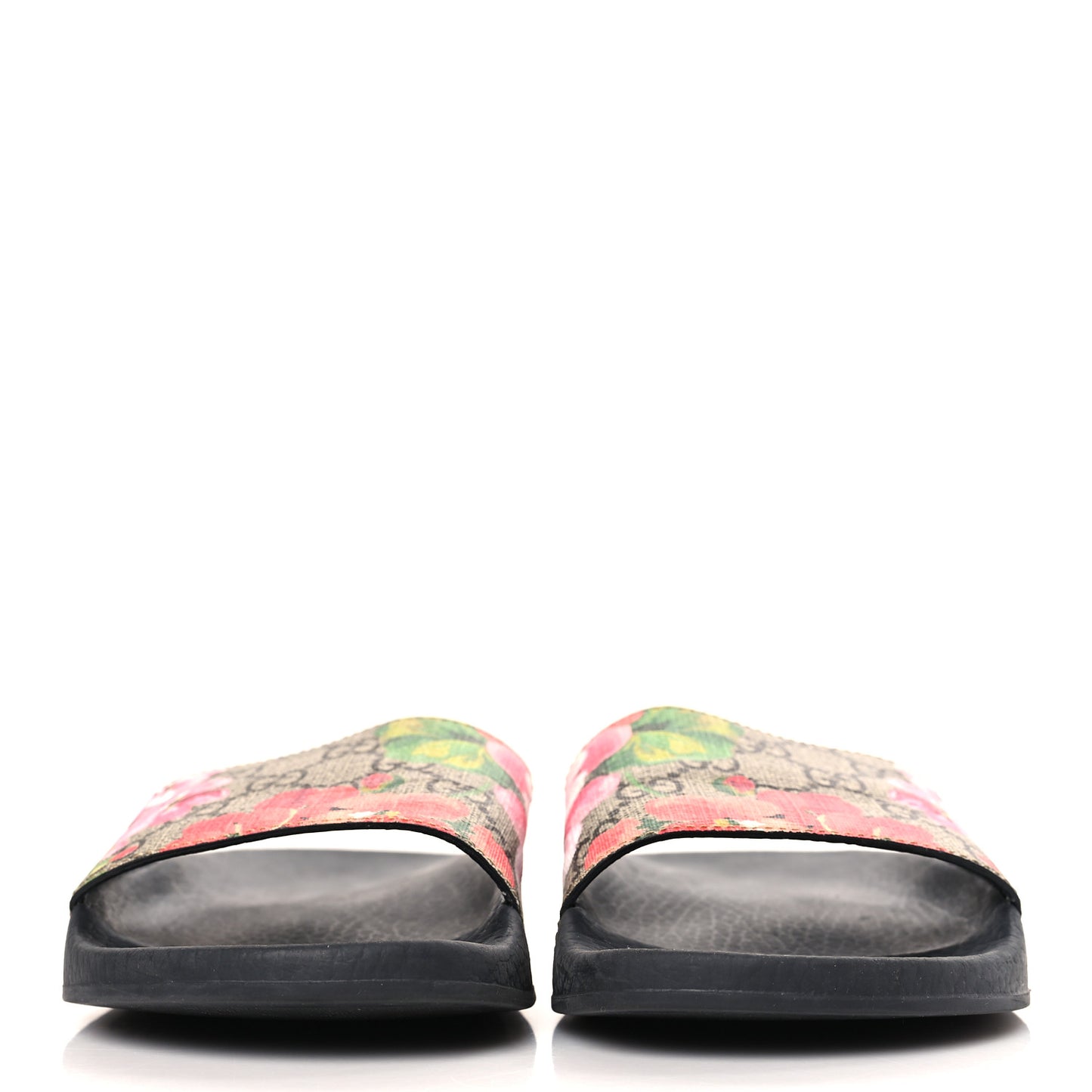 GG Supreme Monogram Blooms Slide Sandals 38 Beige Multicolor