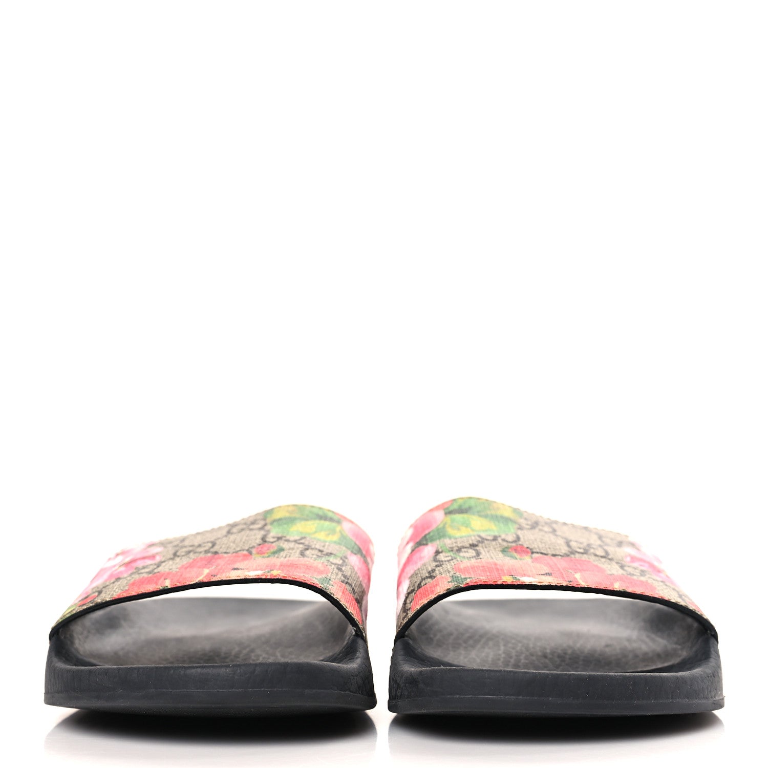 Gucci GG Supreme Monogram Blooms Slide Sandals 38 Beige Multicolor 2 of 6