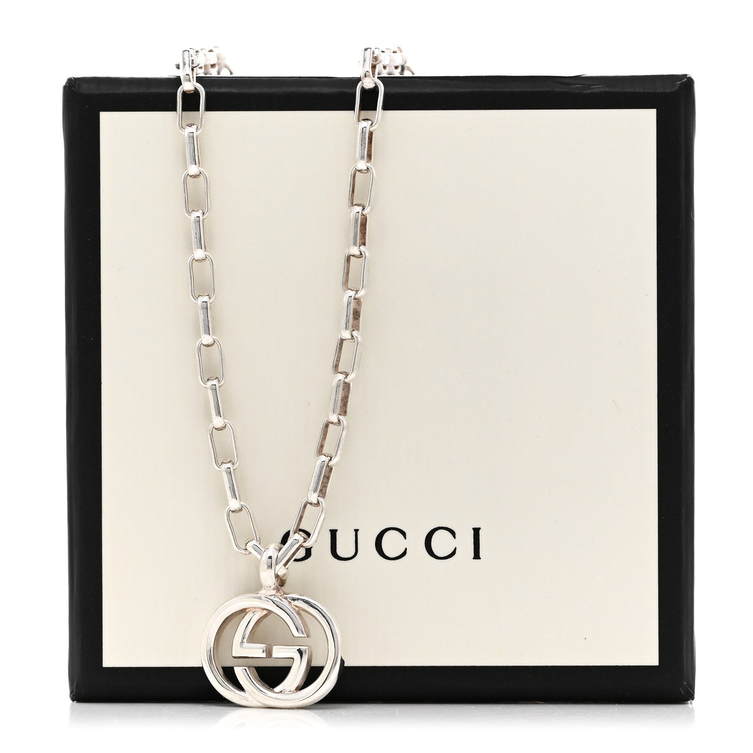 Gucci Sterling Silver Interlocking G Pendant Necklace 5 of 5