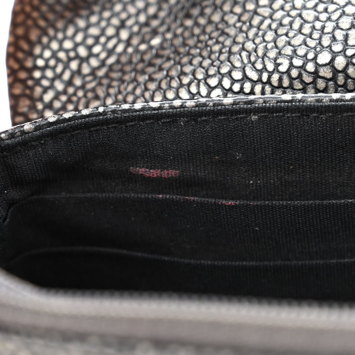 Chanel Metallic Caviar Half Moon Wallet On Chain WOC Dark Silver 9 of 12