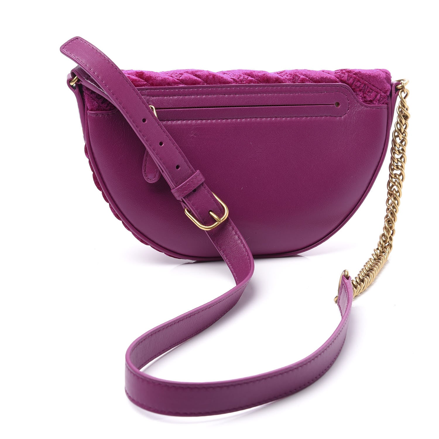 Balenciaga Crushed Velvet Logo Matelasse XXS Souvenir Belt Bag Fuchsia 2 of 11