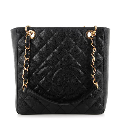 Chanel Caviar Quilted Petit Shopping Tote PST Black 1 of 7