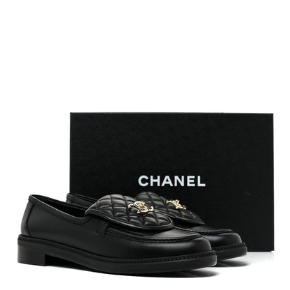 Chanel Lambskin Quilted CC Turnlock Loafers 41 Black 11 of 11