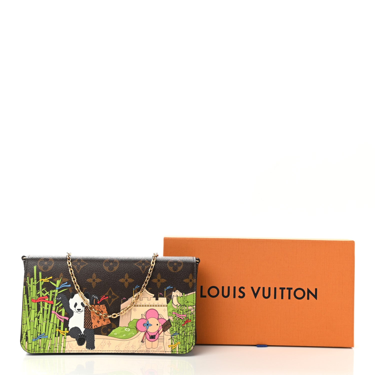 Louis Vuitton Monogram 2021 Christmas Animation China Wall Pochette Felicie Chain Wallet Myosotis Blue 10 of 10
