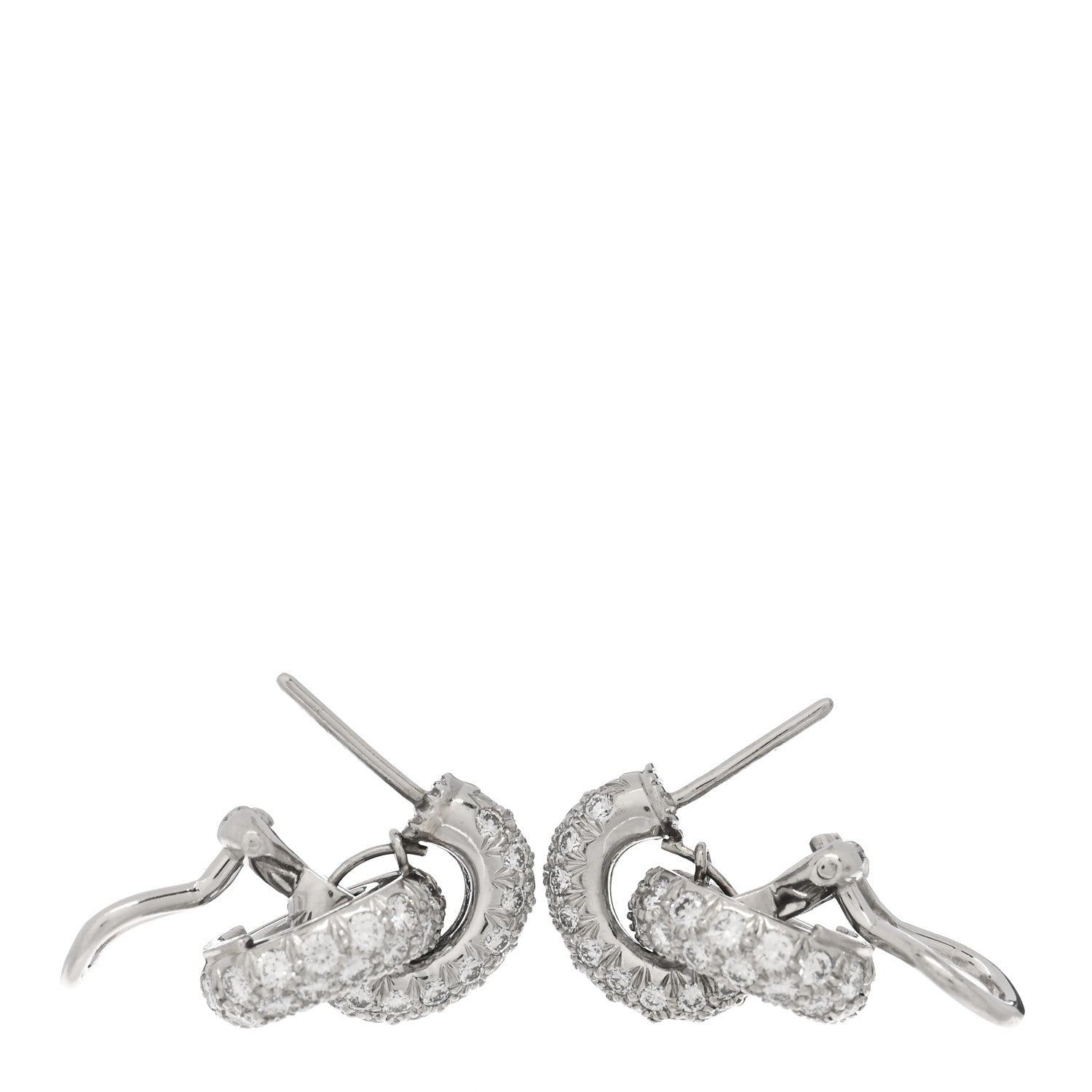 Tiffany Platinum Diamond Pave Link Earrings 3 of 4