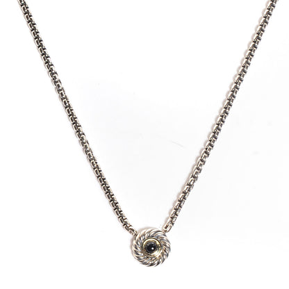 David Yurman Sterling Silver 14K Gold Black Onyx Pendant Necklace 1 of 5