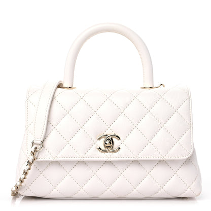 Chanel Caviar Quilted Mini Coco Handle Flap White 1 of 13