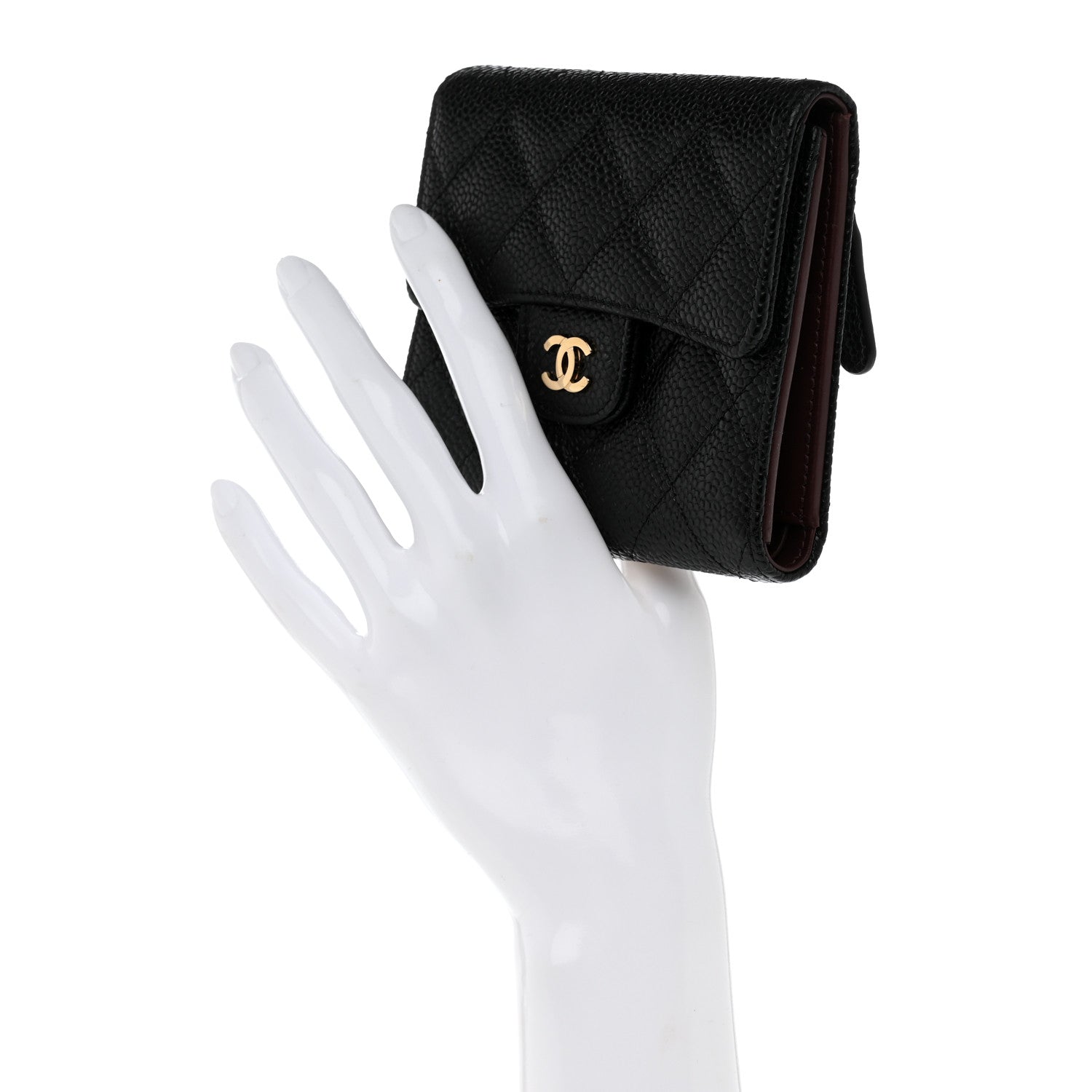Chanel Caviar Quilted Compact Flap Wallet Black 2 of 9