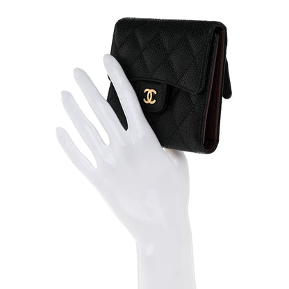 Chanel Caviar Quilted Compact Flap Wallet Black 2 of 9