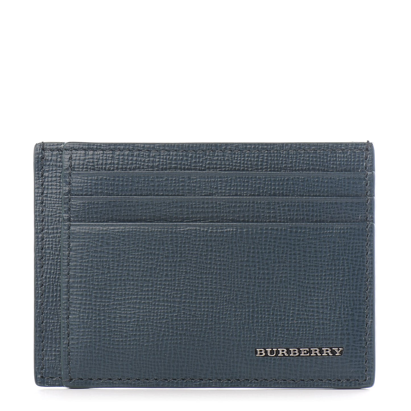 London Grainy Calfskin Bernie Credit Card Case Blue
