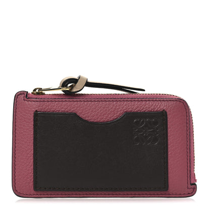 Loewe Soft Grained Calfskin Coin Card Holder Plumrose Ebony 1 of 8