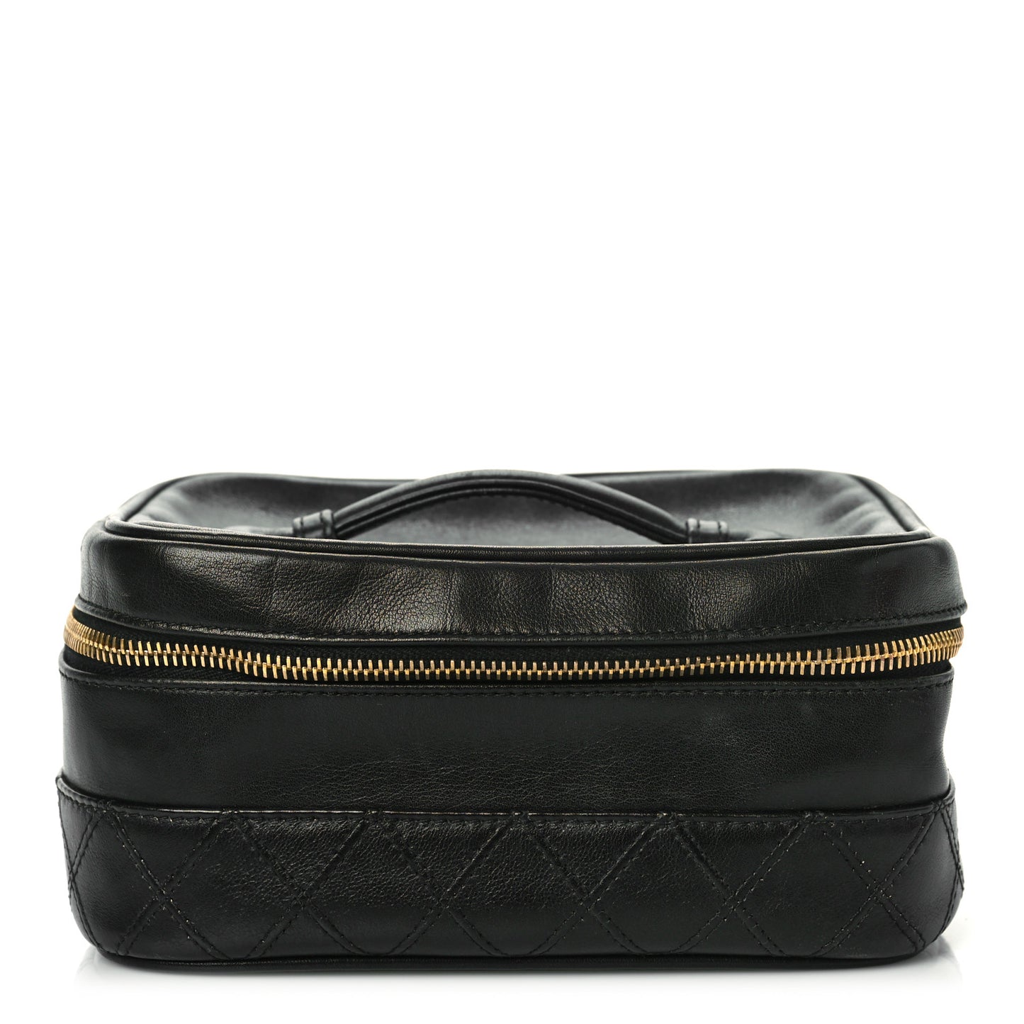 Lambskin Vanity Cosmetic Case Black