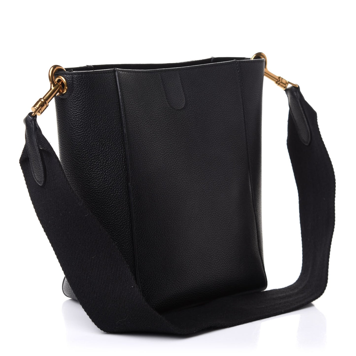 Soft Grained Calfskin Small Sangle Bucket Bag Black