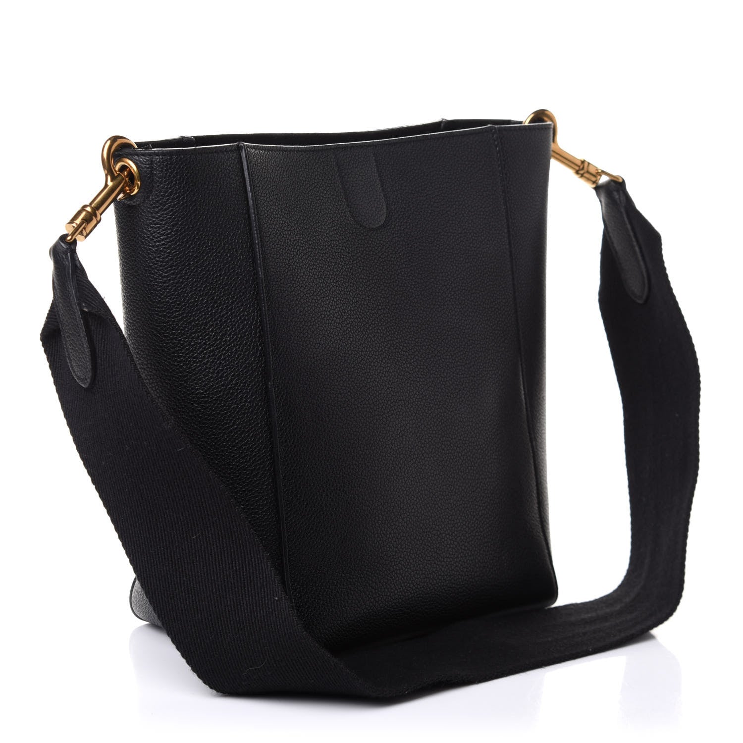 Celine Soft Grained Calfskin Small Sangle Bucket Bag Black 3 of 11