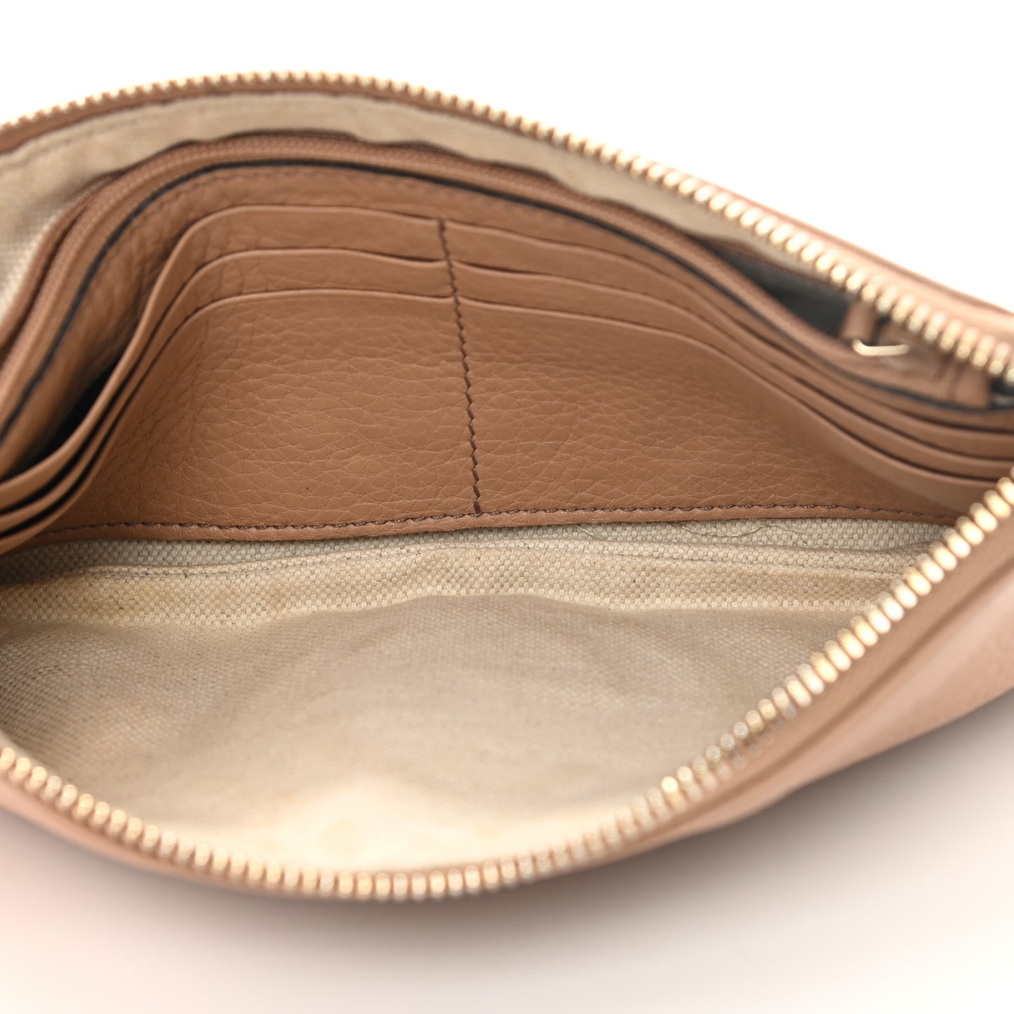 Pebbled Calfskin Soho Wristlet Camelia