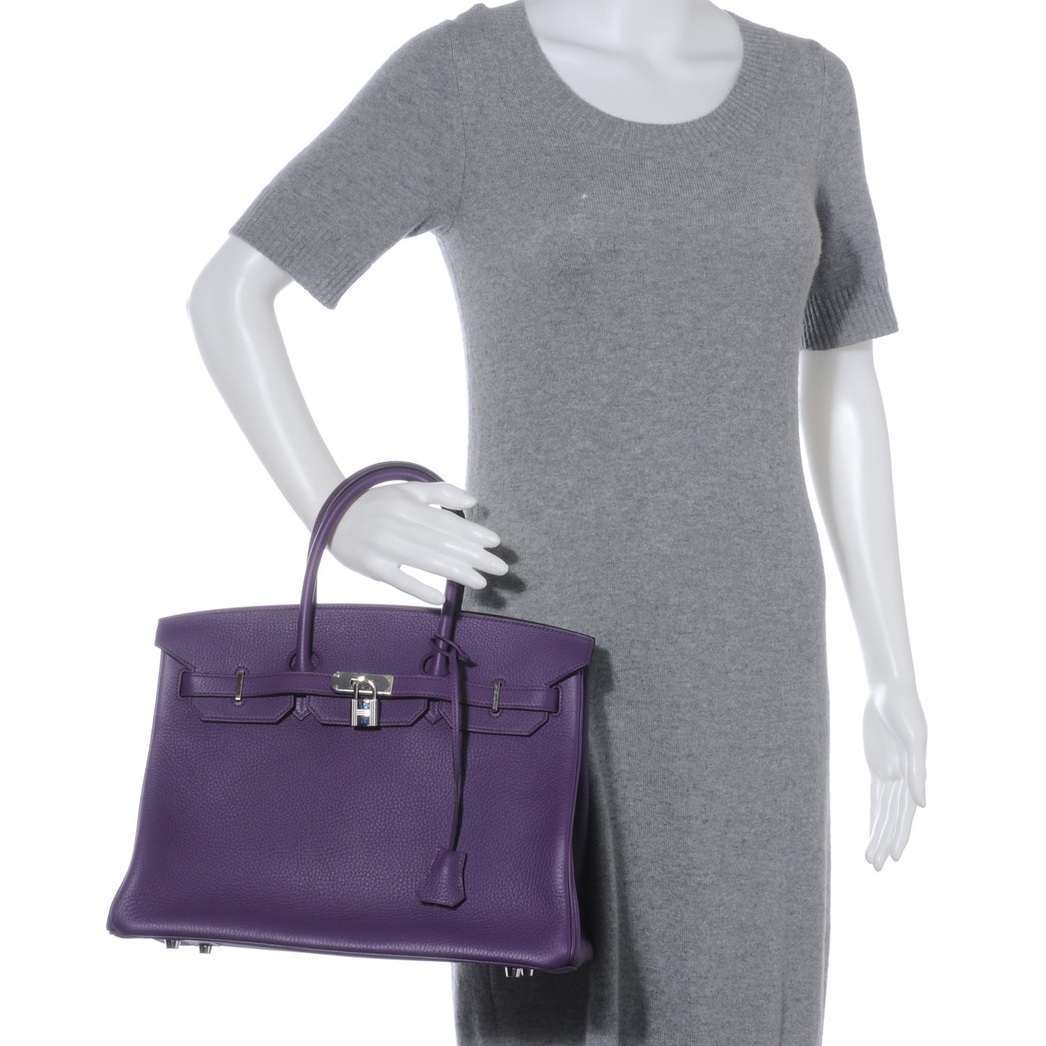 Hermes Taurillon Clemence Birkin 35 Ultraviolet 2 of 10