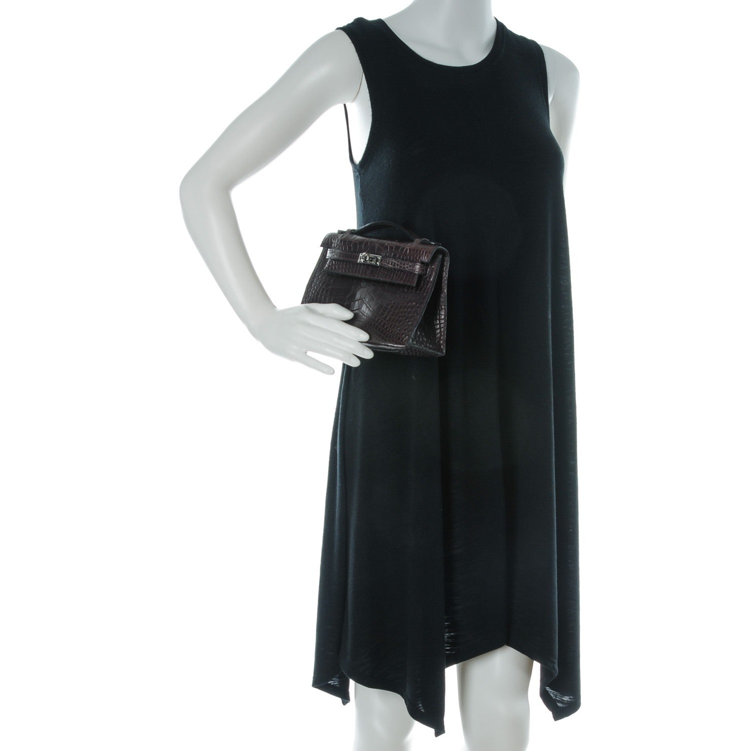 Hermes Matte Niloticus Crocodile Kelly Pochette Havane 2 of 17
