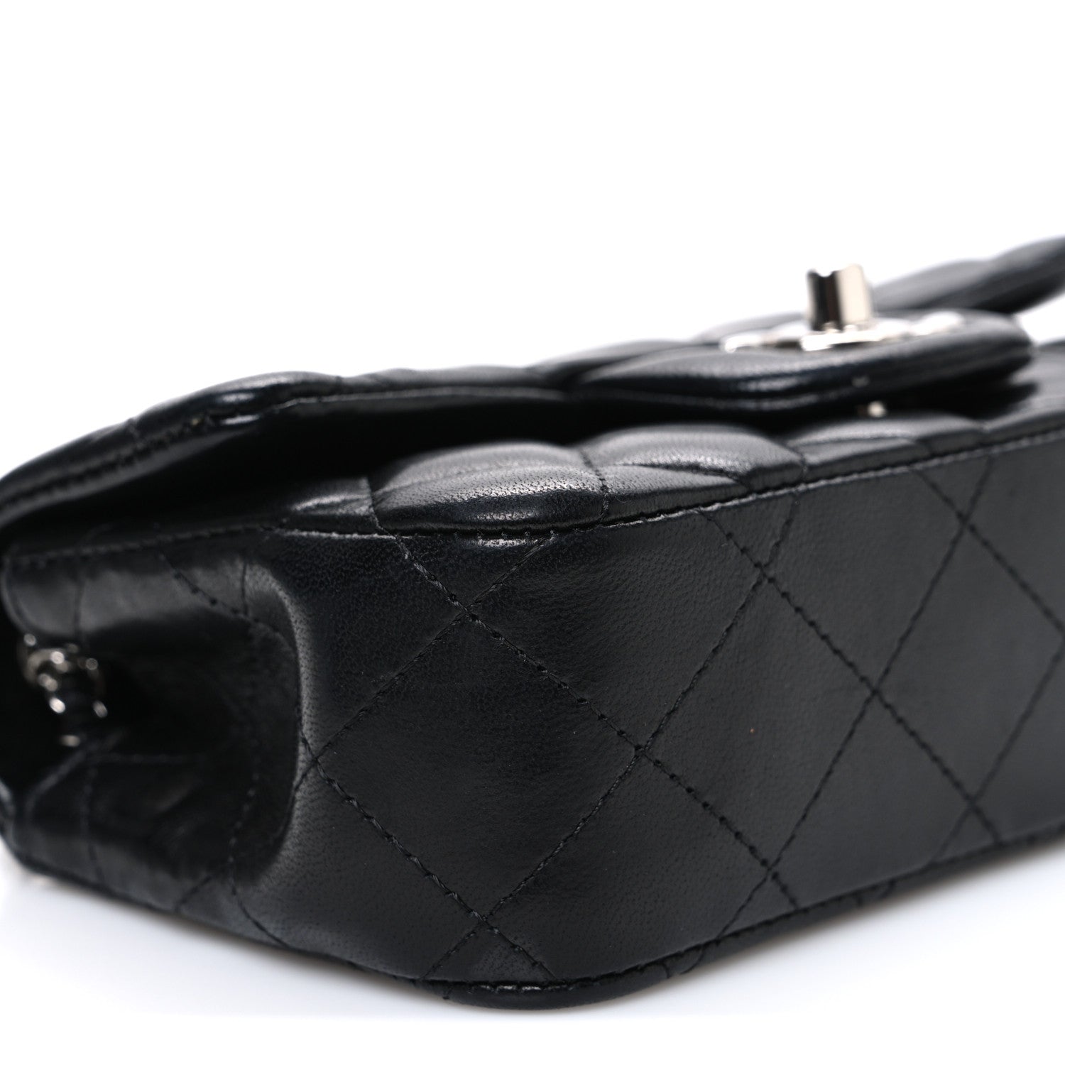Chanel Lambskin Quilted Extra Mini Rectangular Flap Black 9 of 10