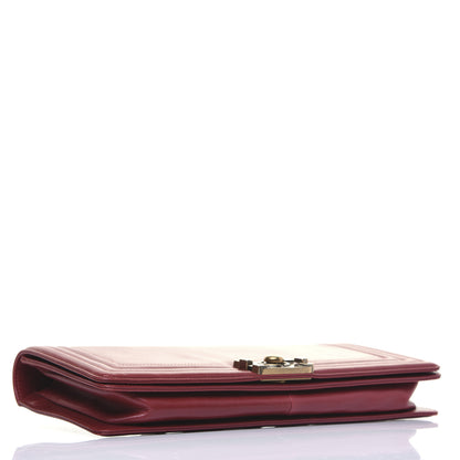 Chanel Glazed Calfskin Boy Flap Clutch Red 4 of 17