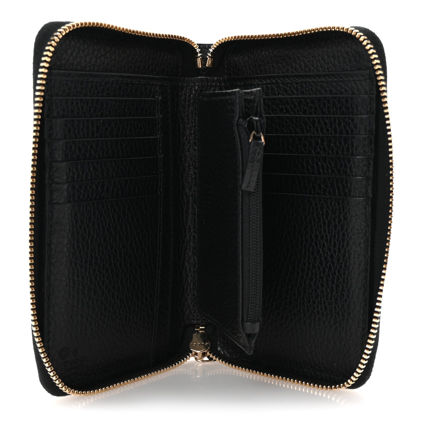 Dollar Calfskin Medium GG Zip Around Wallet Black