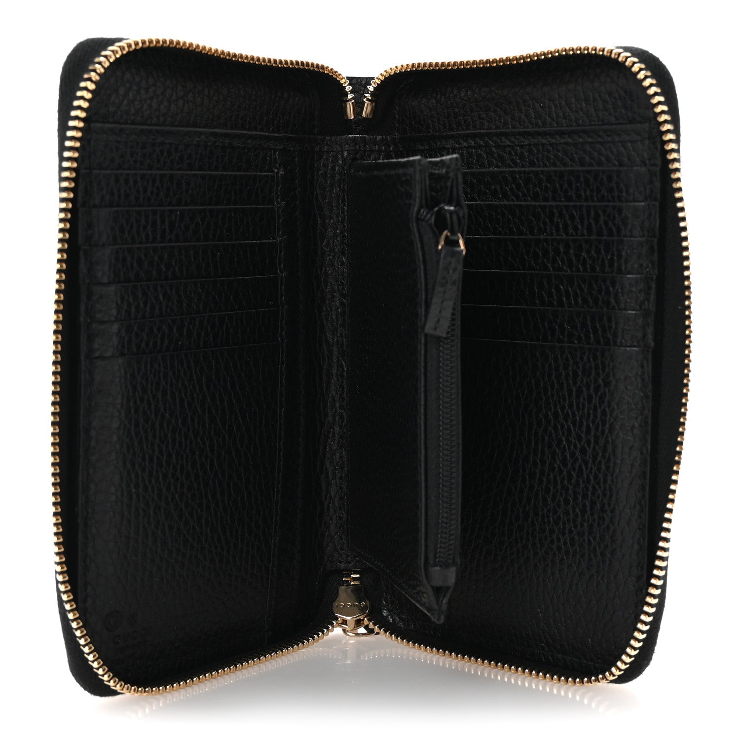 Gucci Dollar Calfskin Medium GG Zip Around Wallet Black 5 of 7