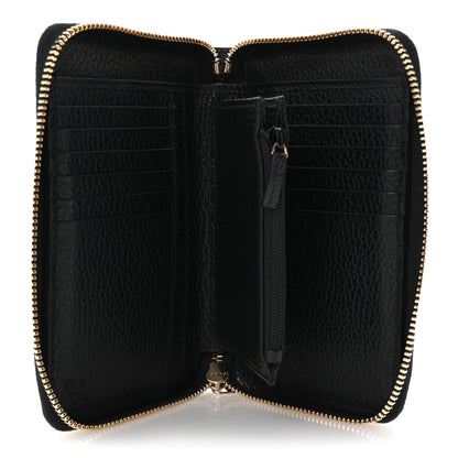 Gucci Dollar Calfskin Medium GG Zip Around Wallet Black 5 of 7