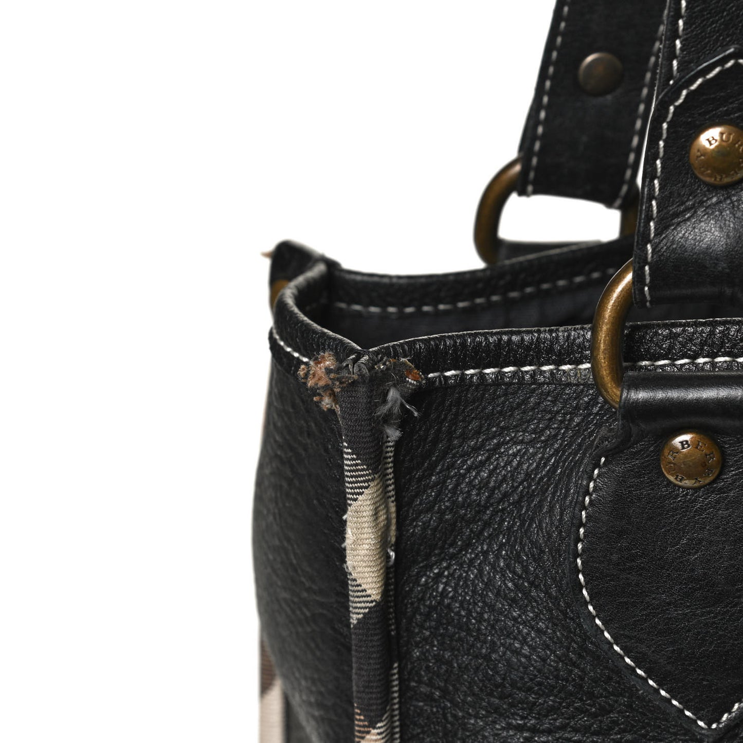 Calfskin Nova Check Trim Shoulder Bag Black