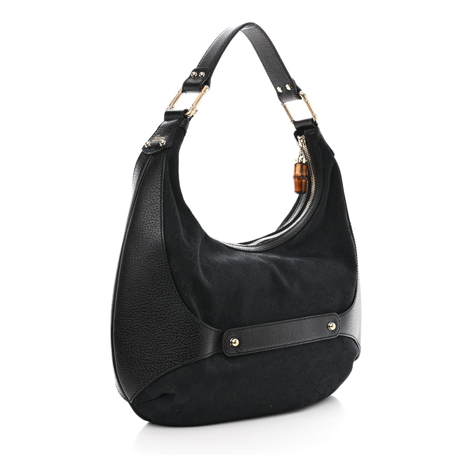 Monogram Bamboo Horsebit Amalfi Hobo Black