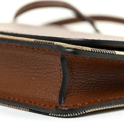 Burberry Derby Calfskin House Check Mini Hampshire Crossbody Tan 9 of 9