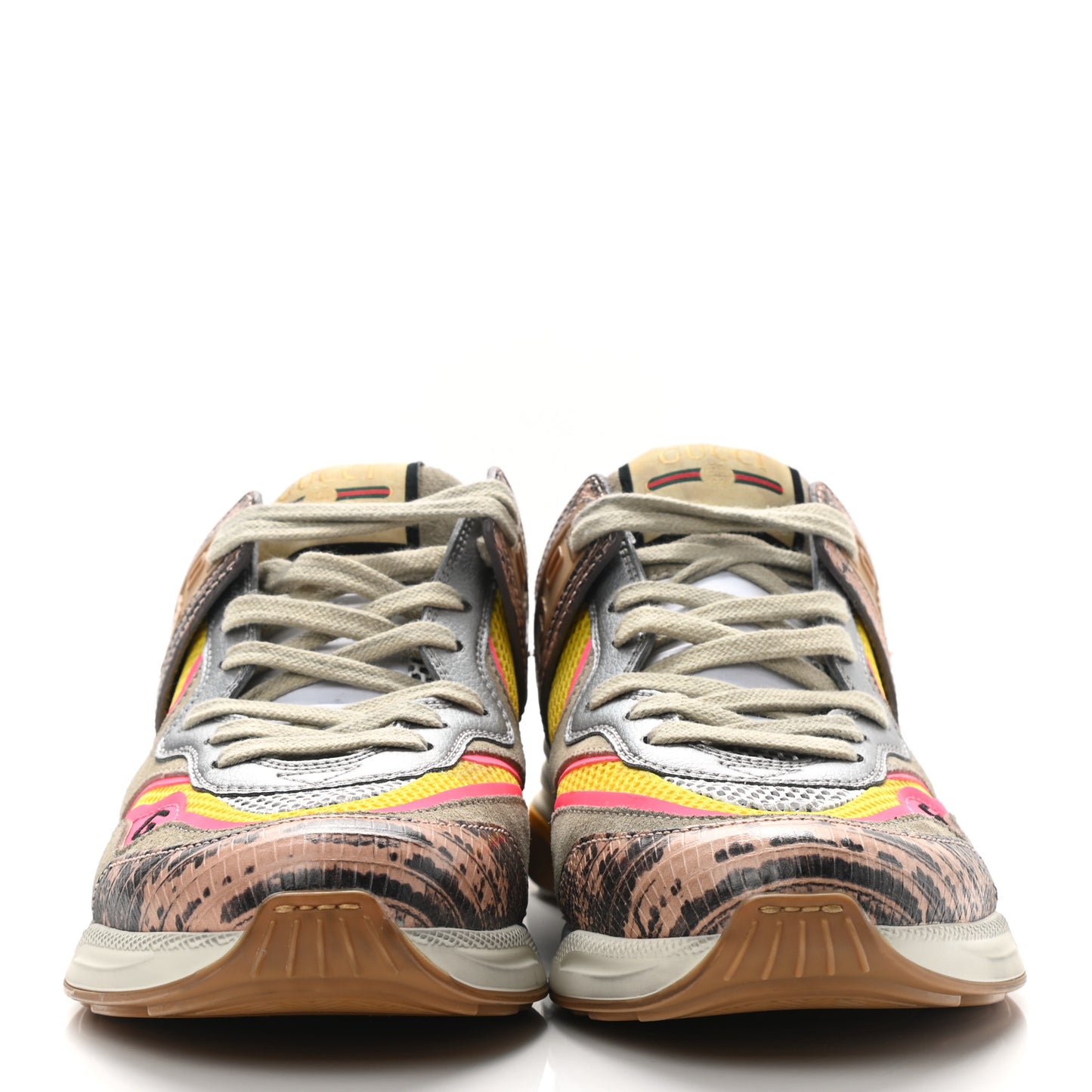 Suede Calfskin Tejus Printed Womens Ultrapace Sneakers 39.5 Pink Silver Oatmeal Yolk