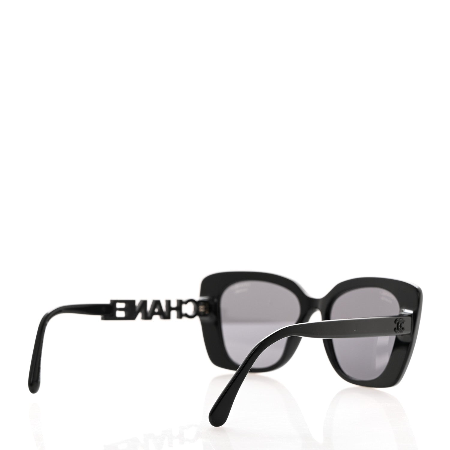 Chanel Acetate Strass Polarized Square Sunglasses 5422-B Black 4 of 8