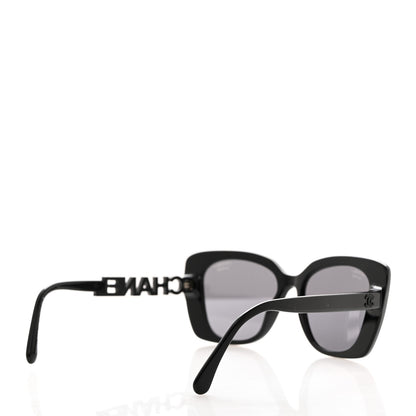 Chanel Acetate Strass Polarized Square Sunglasses 5422-B Black 4 of 8