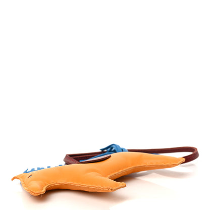 Hermes Milo Lambskin Grigri Rodeo Horse Bag Charm MM Jaune D'Or Bleu Zanzibar Rouge H 3 of 4