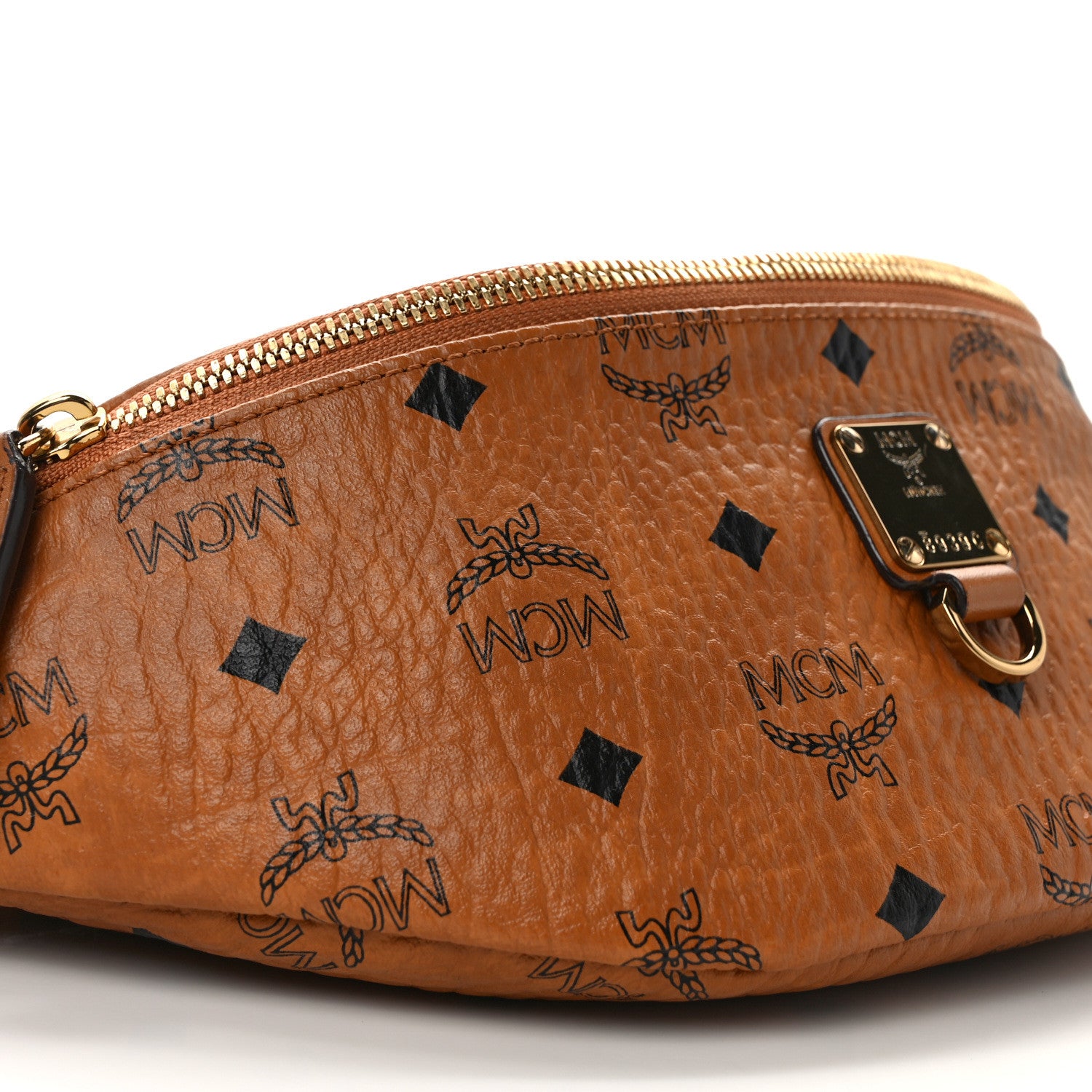 MCM Visetos Medium Fusten Belt Bag Cognac 8 of 10