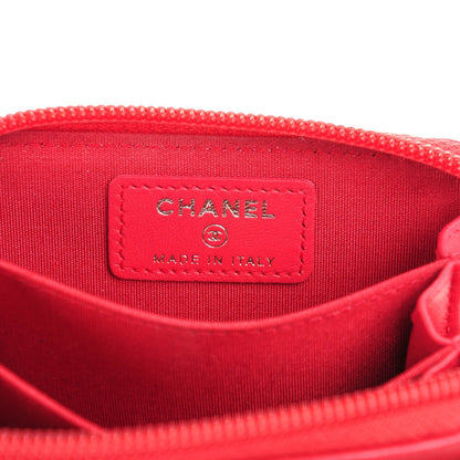 Chanel Lambskin Quilted Boy Zip Around Coin Purse Wallet Dark Pink 6 of 7