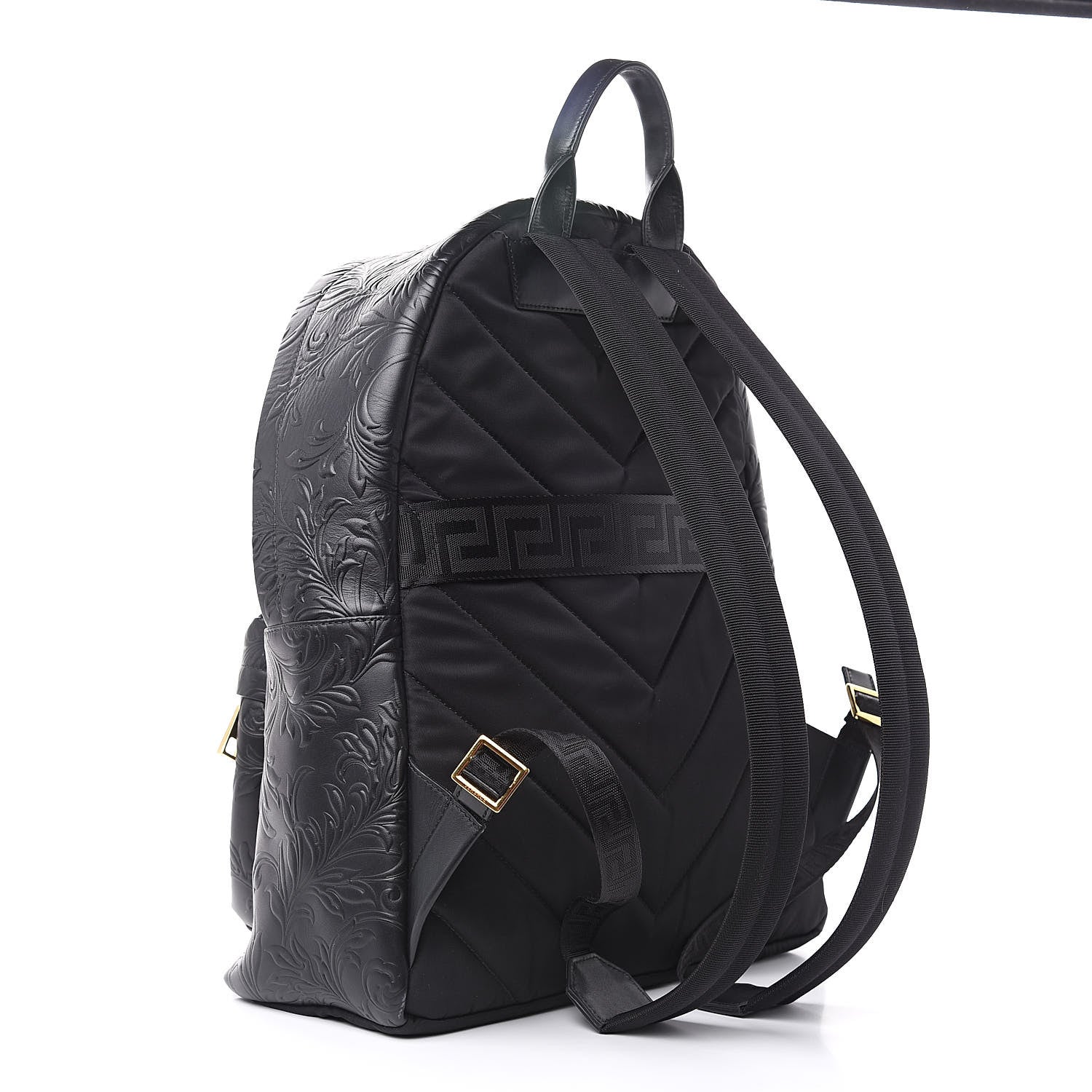 Versace Calfskin Embossed Palazzo Medusa Backpack Black 3 of 9