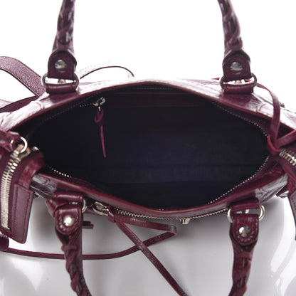 Balenciaga Agneau Classic Silver Hardware Mini City Violet Prune 5 of 9