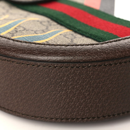Gucci GG Supreme Monogram Equestrian Web Mini Ophidia Round Shoulder Bag Brown 8 of 10