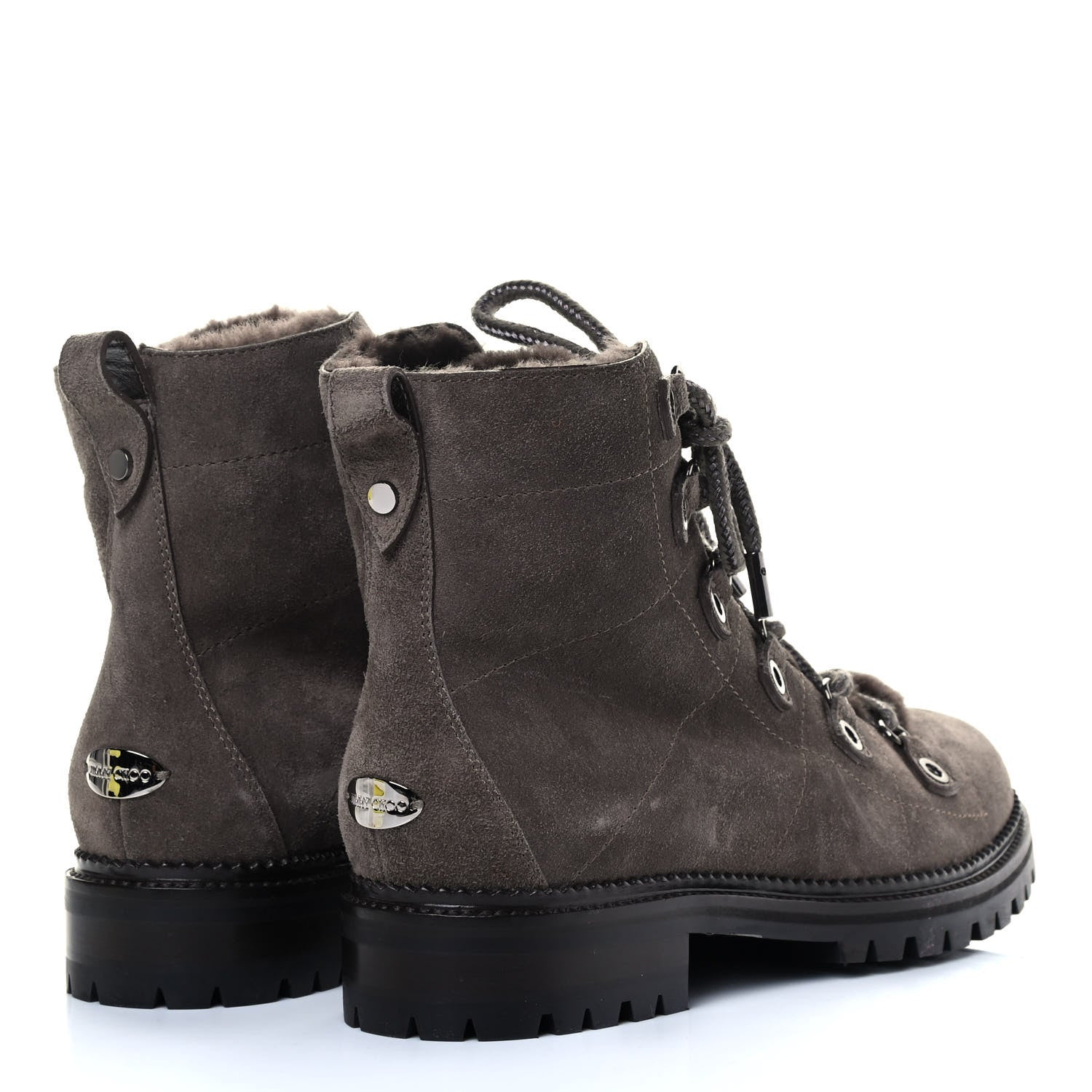Jimmy Choo Suede Shearling Hillary Flat Boots 40 Mink 3 of 7