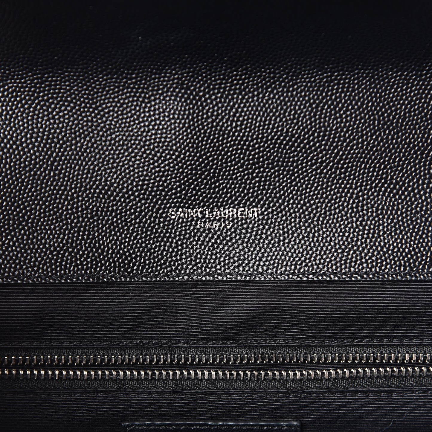 Grain De Poudre Textured Mixed Matelasse Large Triquilt Monogram Satchel Black