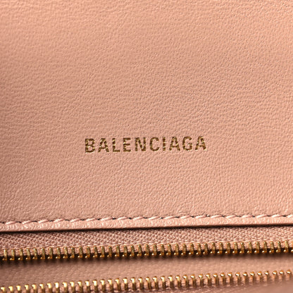 Balenciaga Shiny Calfskin Crocodile Embossed Small Hourglass Top Handle Bag Nude Beige 6 of 10