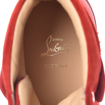 Christian Louboutin Veau Velours Patent Spikes Mens Loubikick Flat Sneakers 43.5 Flamenco 7 of 8
