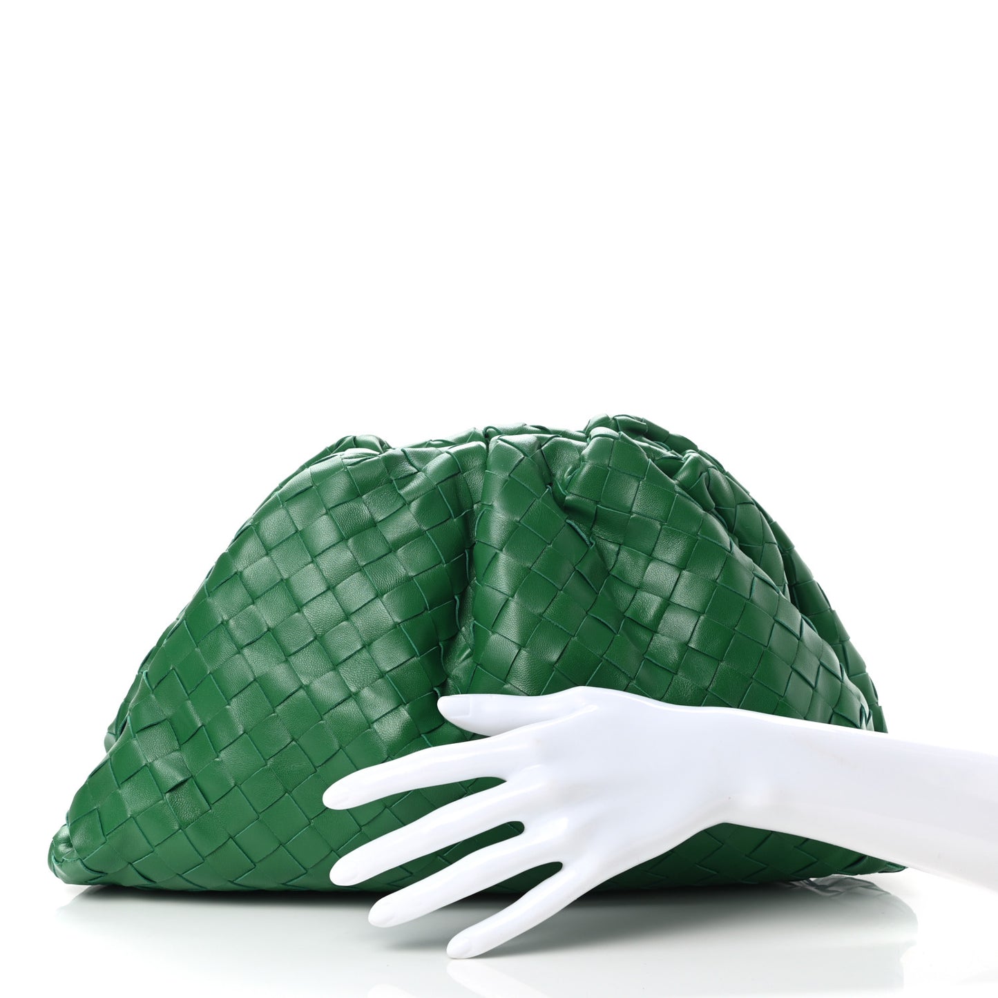 Nappa Maxi Intrecciato The Pouch Oversized Clutch Racing Green
