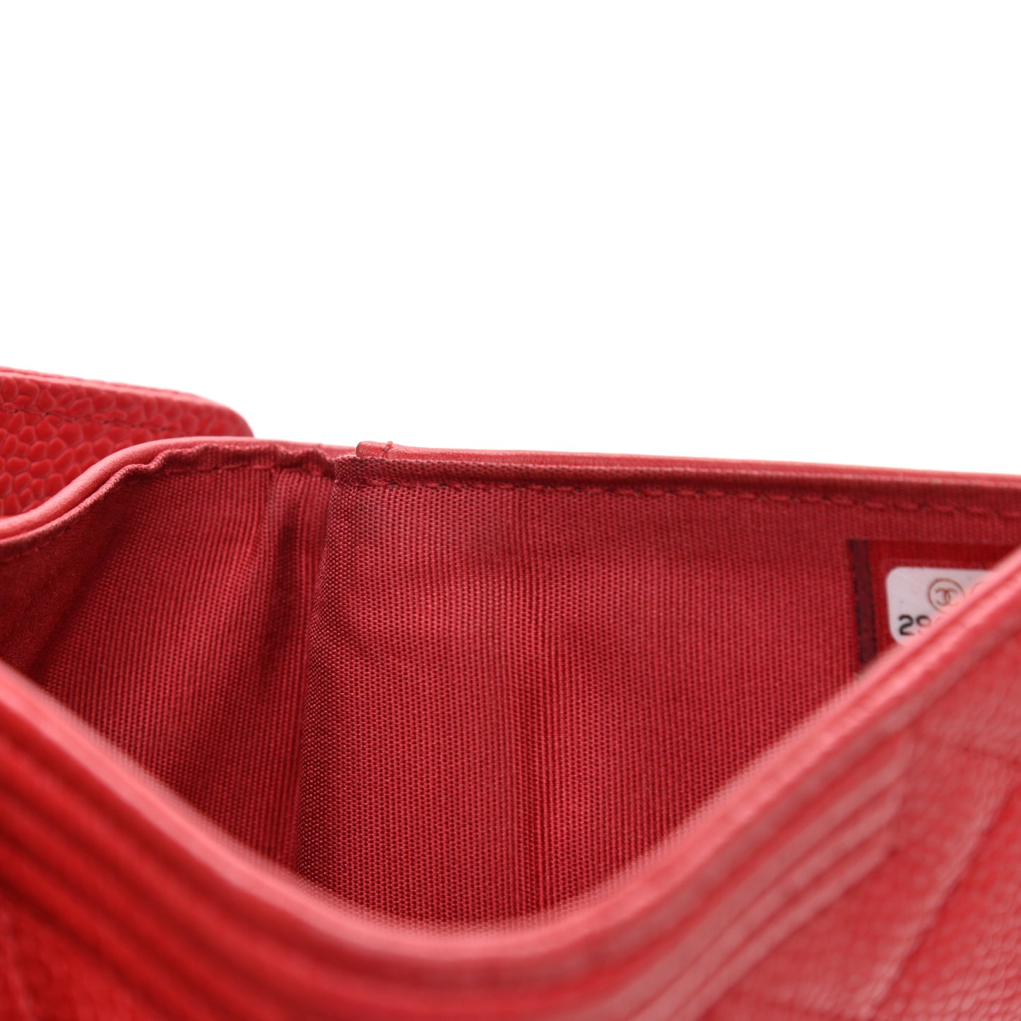 Caviar Quilted Medium Boy Flap Wallet Red