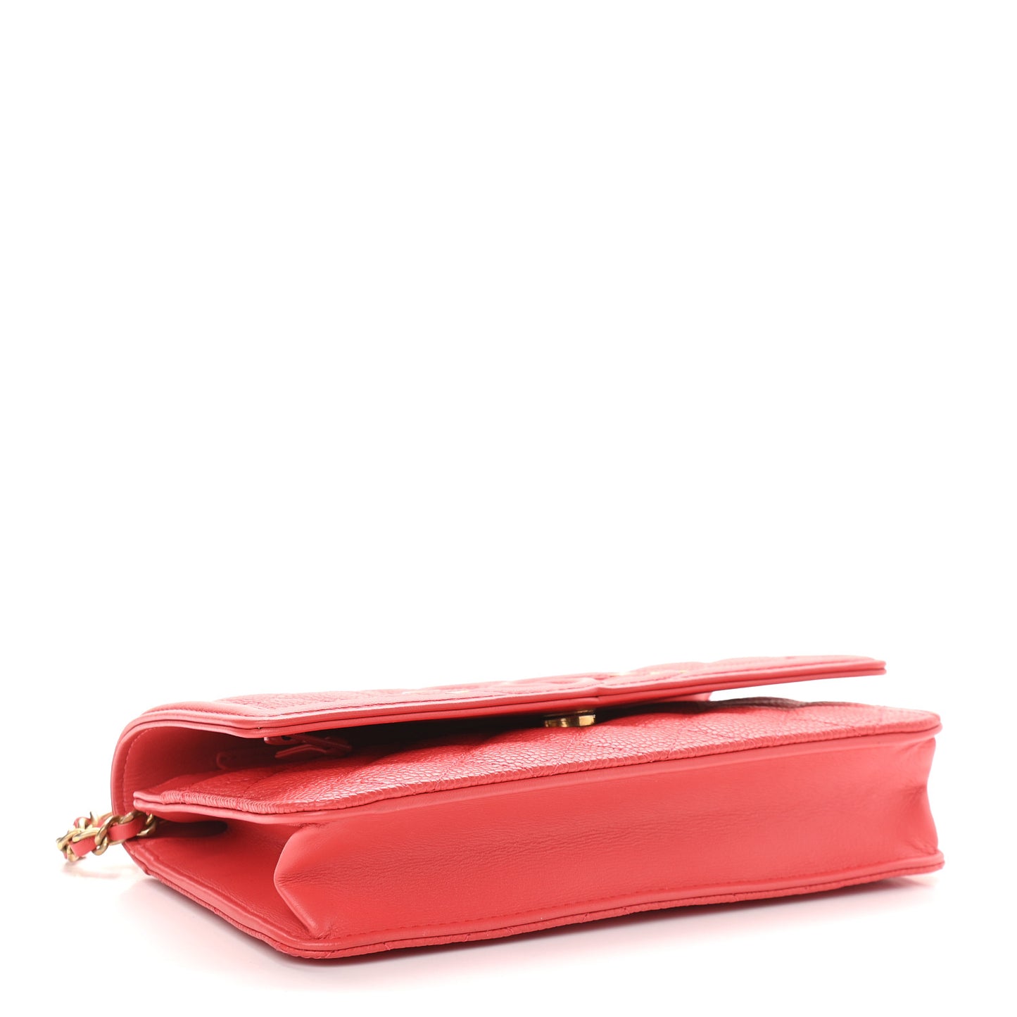 Caviar Quilted CC Filigree Wallet On Chain WOC Coral