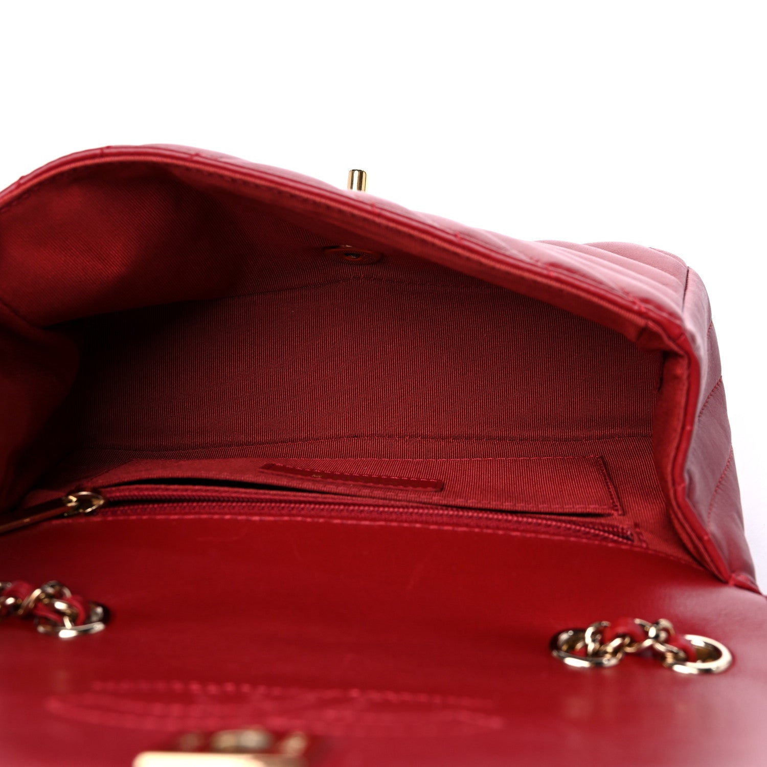 Chanel Calfskin Chevron Quilted Mini Statement Flap Red 5 of 12