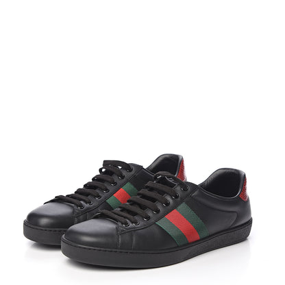 Gucci Miro Soft Calfskin Ayers Web Mens Ace Sneakers 9 Black Rosso 3 of 9